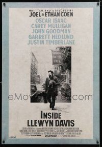 9b357 INSIDE LLEWYN DAVIS advance Canadian 1sh '13 Coen brothers, Oscar Isaac w/cat & guitar!