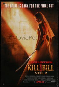 9b376 KILL BILL: VOL. 2 advance DS 1sh '04 bride Uma Thurman with katana, Quentin Tarantino!