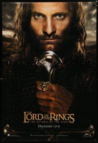 9b423 LORD OF THE RINGS: THE RETURN OF THE KING int'l teaser DS 1sh '03 Viggo Mortensen as Aragorn!
