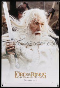 9b421 LORD OF THE RINGS: THE RETURN OF THE KING int'l teaser DS 1sh '03 Ian McKellan as Gandalf!