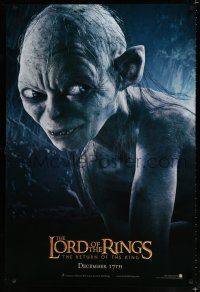 9b425 LORD OF THE RINGS: THE RETURN OF THE KING teaser DS 1sh '03 Andy Serkis as Gollum!