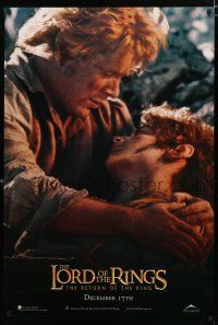 9b424 LORD OF THE RINGS: THE RETURN OF THE KING int'l teaser DS 1sh '03 Wood & Astin as Frodo & Sam