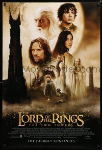 9b432 LORD OF THE RINGS: THE TWO TOWERS int'l DS 1sh '02 Peter Jackson & J.R.R. Tolkien epic!