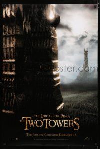 9b433 LORD OF THE RINGS: THE TWO TOWERS int'l teaser DS 1sh '02 Peter Jackson epic, huge army!