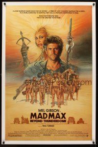 9b439 MAD MAX BEYOND THUNDERDOME 1sh '85 art of Mel Gibson & Tina Turner by Richard Amsel!