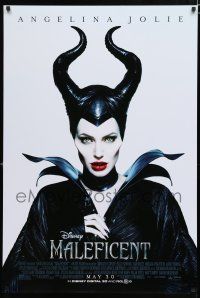9b441 MALEFICENT advance DS 1sh '14 cool close-up image of sexy Angelina Jolie in title role!