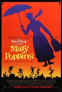 9b457 MARY POPPINS advance 1sh R94 Julie Andrews & Dick Van Dyke in Walt Disney's musical classic!