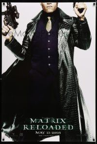9b465 MATRIX RELOADED teaser DS 1sh '03 cool image of Laurence Fishburne as Morpheus!