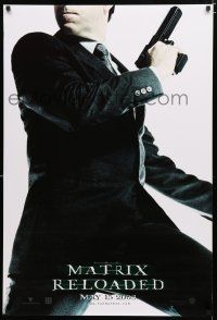 9b464 MATRIX RELOADED teaser DS 1sh '03 cool image of Hugo Weaving as Agent Smith!