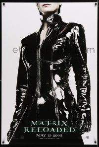 9b463 MATRIX RELOADED teaser DS 1sh '03 cool image of Carrie-Anne Moss as Trinity!