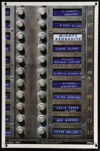 9b480 MIGHTY APHRODITE 1sh '95 Mira Sorvino, Woody Allen directed, cool call box design!