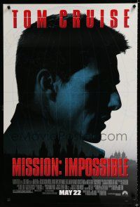 9b490 MISSION IMPOSSIBLE advance 1sh '96 Tom Cruise, Jon Voight, Brian De Palma directed!