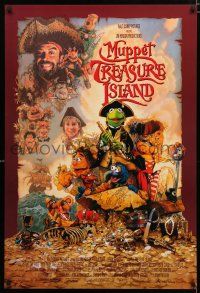 9b507 MUPPET TREASURE ISLAND DS 1sh '96 Jim Henson, Drew Struzan art of Kermit, Miss Piggy & cast!