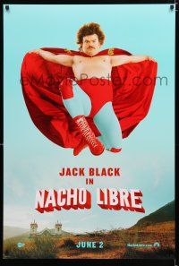 9b514 NACHO LIBRE teaser DS 1sh '06 wacky image of Mexican luchador wrestler Jack Black!