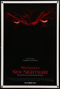 9b521 NEW NIGHTMARE advance 1sh '94 great different image of Robert Englund as Freddy Kruger!