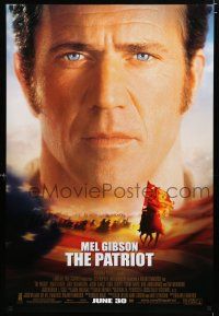 9b550 PATRIOT advance DS 1sh '00 huge close up portrait image of Mel Gibson over American flag!