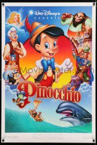9b567 PINOCCHIO DS 1sh R92 Disney classic cartoon about a wooden boy who wants to be real!
