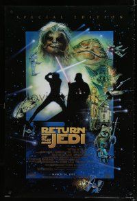 9b611 RETURN OF THE JEDI style E advance DS 1sh R97 Drew Struzan art, George Lucas sci-fi classic!