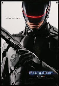 9b626 ROBOCOP IMAX teaser DS 1sh '14 cool close-up of Joel Kinnaman in the title role, your move!