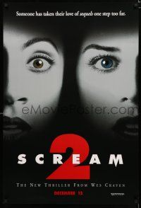 9b651 SCREAM 2 teaser 1sh '97 Wes Craven directed, Neve Campbell, Courteney Cox!