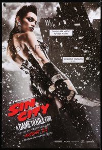 9b669 SIN CITY A DAME TO KILL FOR teaser DS 1sh '14 sexy Rosario Dawson as Gail w/knife!