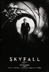 9b671 SKYFALL IMAX teaser DS 1sh '12 cool image of Daniel Craig as Bond in gun barrel, 007!