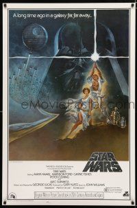 9b721 STAR WARS soundtrack style A 1sh '77 George Lucas classic sci-fi epic, art by Tom Jung!