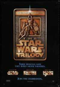 9b724 STAR WARS TRILOGY 1sh '97 George Lucas, Empire Strikes Back, Return of the Jedi!