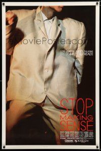 9b729 STOP MAKING SENSE 1sh '84 Jonathan Demme, Talking Heads, close-up of David Byrne's suit!