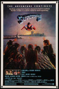 9b736 SUPERMAN II 1sh '81 Christopher Reeve, Terence Stamp, battle over New York City!
