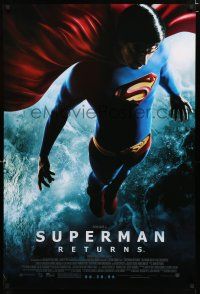 9b738 SUPERMAN RETURNS advance DS 1sh '06 Bryan Singer, image of Brandon Routh in costume!