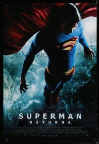 9b737 SUPERMAN RETURNS advance 1sh '06 Bryan Singer, full-length image of Routh in costume!