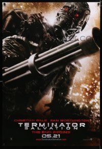 9b752 TERMINATOR SALVATION 05.21 style teaser DS 1sh '09 Christian Bale, Worthington, cyborg action!