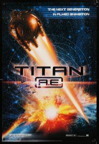 9b767 TITAN A.E. int'l teaser DS 1sh '00 Don Bluth sci-fi cartoon, get ready for the human race!