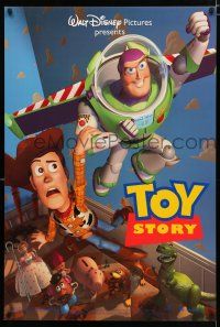 9b777 TOY STORY int'l 1sh '95 Disney & Pixar cartoon, great image of Buzz & Woody flying!