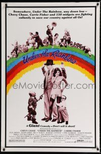 9b801 UNDER THE RAINBOW 1sh '81 Chevy Chase, Carrie Fisher in lingerie & 150 Wizard of Oz midgets!