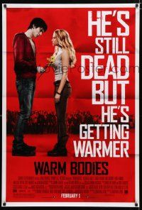 9b821 WARM BODIES advance DS 1sh '13 Nicholas Hoult, Teresa Palmer, cold body, warm heart!