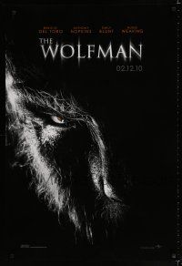 9b840 WOLFMAN teaser DS 1sh '10 cool image of Benicio Del Toro as monster in title role!