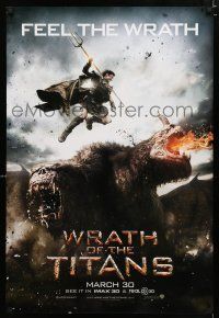 9b843 WRATH OF THE TITANS teaser DS 1sh '12 image of Sam Worthington vs enormous titan!