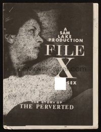9c161 FILE X FOR SEX pressbook '67 The Story of the Perverted, sexy images!
