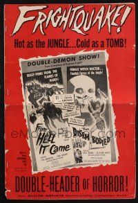 9c179 FROM HELL IT CAME/DISEMBODIED pressbook '57 hot as the jungle, cold as a tomb, double-bill!