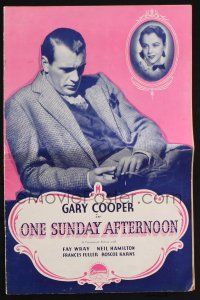 9c350 ONE SUNDAY AFTERNOON pressbook '33 great images of Gary Cooper & beautiful Fay Wray!
