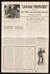 9c399 SAVAGE FRONTIER pressbook '53 great images of cowboy Rocky Lane & his horse Black Jack!