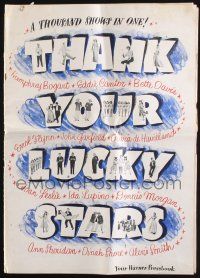 9c453 THANK YOUR LUCKY STARS pressbook '43 Errol Flynn, Humphrey Bogart, Bette Davis & more pictured