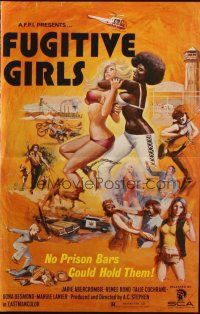 9c007 5 LOOSE WOMEN pressbook '74 Fugitive Girls, written by Ed Wood, sexy action artwork!