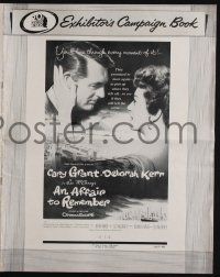 9c011 AFFAIR TO REMEMBER pressbook '57 close-up art of Cary Grant about to kiss Deborah Kerr!