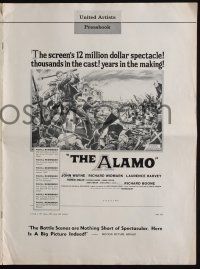 9c012 ALAMO pressbook '60 John Wayne & Richard Widmark in the War of Independence!