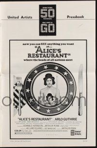 9c013 ALICE'S RESTAURANT pressbook '69 Arlo Guthrie, musical comedy directed by Arthur Penn!