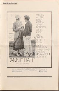 9c022 ANNIE HALL pressbook '77 full-length Woody Allen & Diane Keaton, a nervous romance!