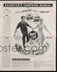 9c023 APRIL LOVE pressbook '57 full-length romantic Pat Boone & sexy Shirley Jones!